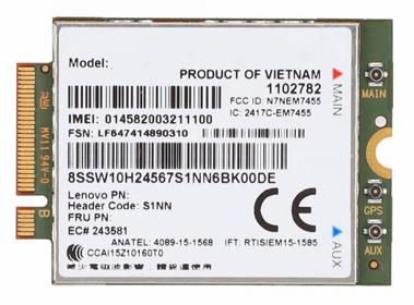 Lenovo 4G WWAN kort til ThinkPad T460, T560, X260, P50, P70 -Se flere